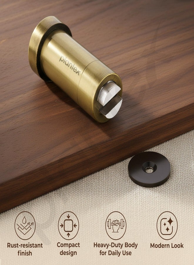 Plantex Door Back Stopper/Door Magnetic Stopper/Stainless Steel Wall Mounted Megnet Door Stops - (Brass Antique) - Image 4